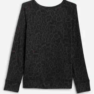 LNA Tops Lna Jillyan Raglan Sweatshirt Leopard Print Size Small Poshmark